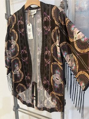 NWT CLEOBELLA Olivia Fringe Kimono Top